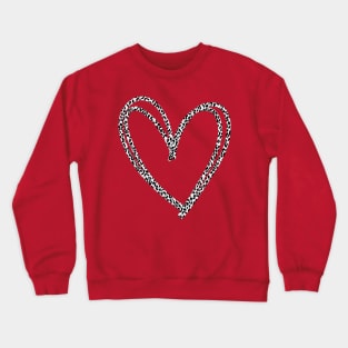 Cheetah Pattern Heart Outline Valentines Day Crewneck Sweatshirt